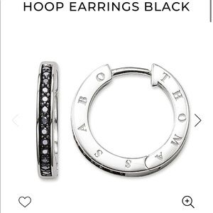Thomas Sabo Black Hoop Earrings